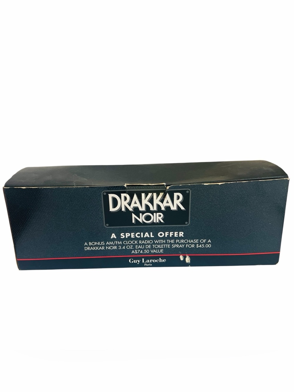 Vintage Drakkar Noir Alarm Clock Radio with 3.4 oz. Spray